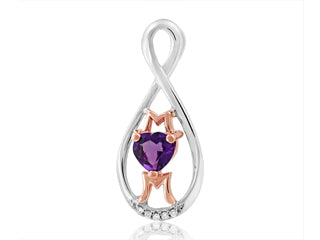 10k/Sterling Silver MOM Amethyst Necklace