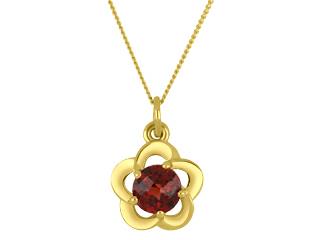 10k Yellowgold Garnet Necklace