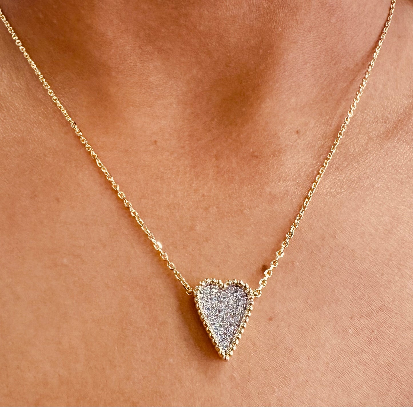 Elle Sterling Silver Long Love Heart Pendant