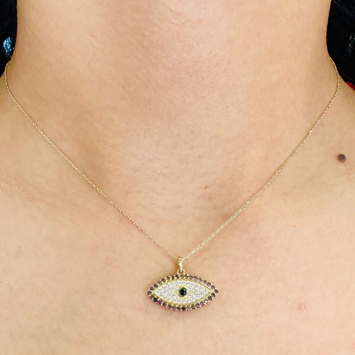 10K Evil Eye Gold Necklace