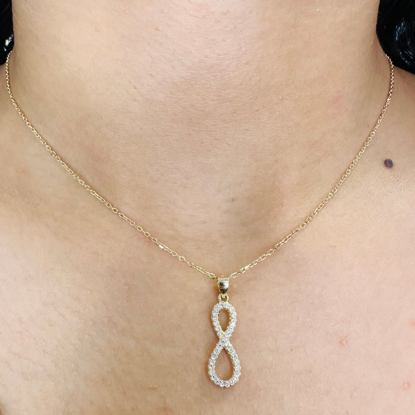 Sterling Silver Cz Infinity Nacklace