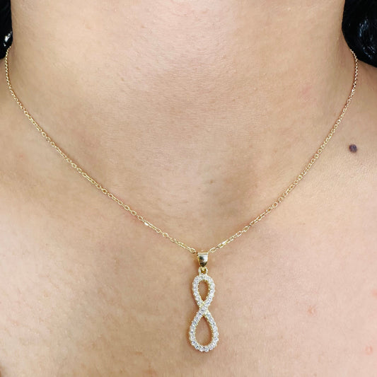 Sterling Silver Cz Infinity Nacklace