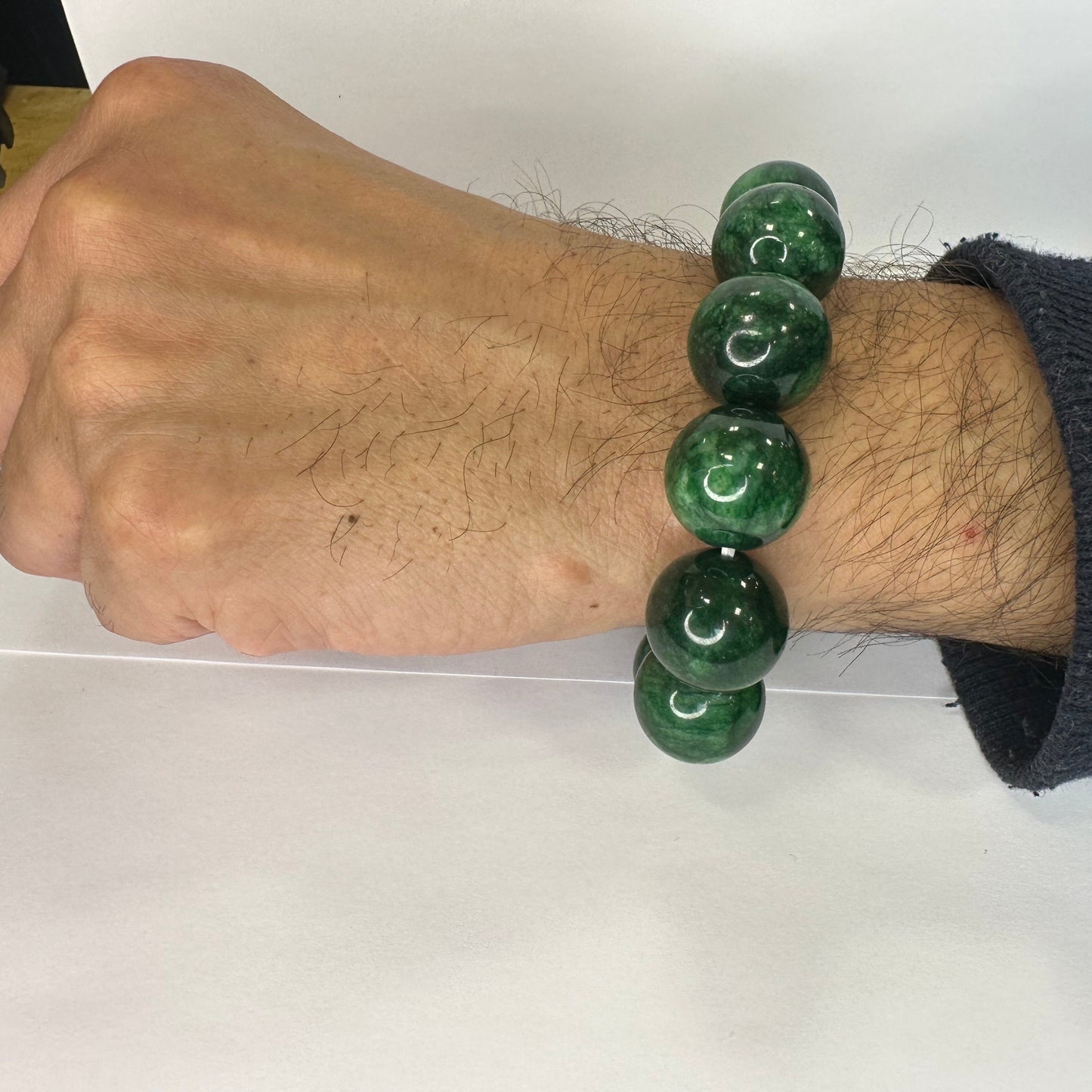 18mm Jade Beaded Bracelet