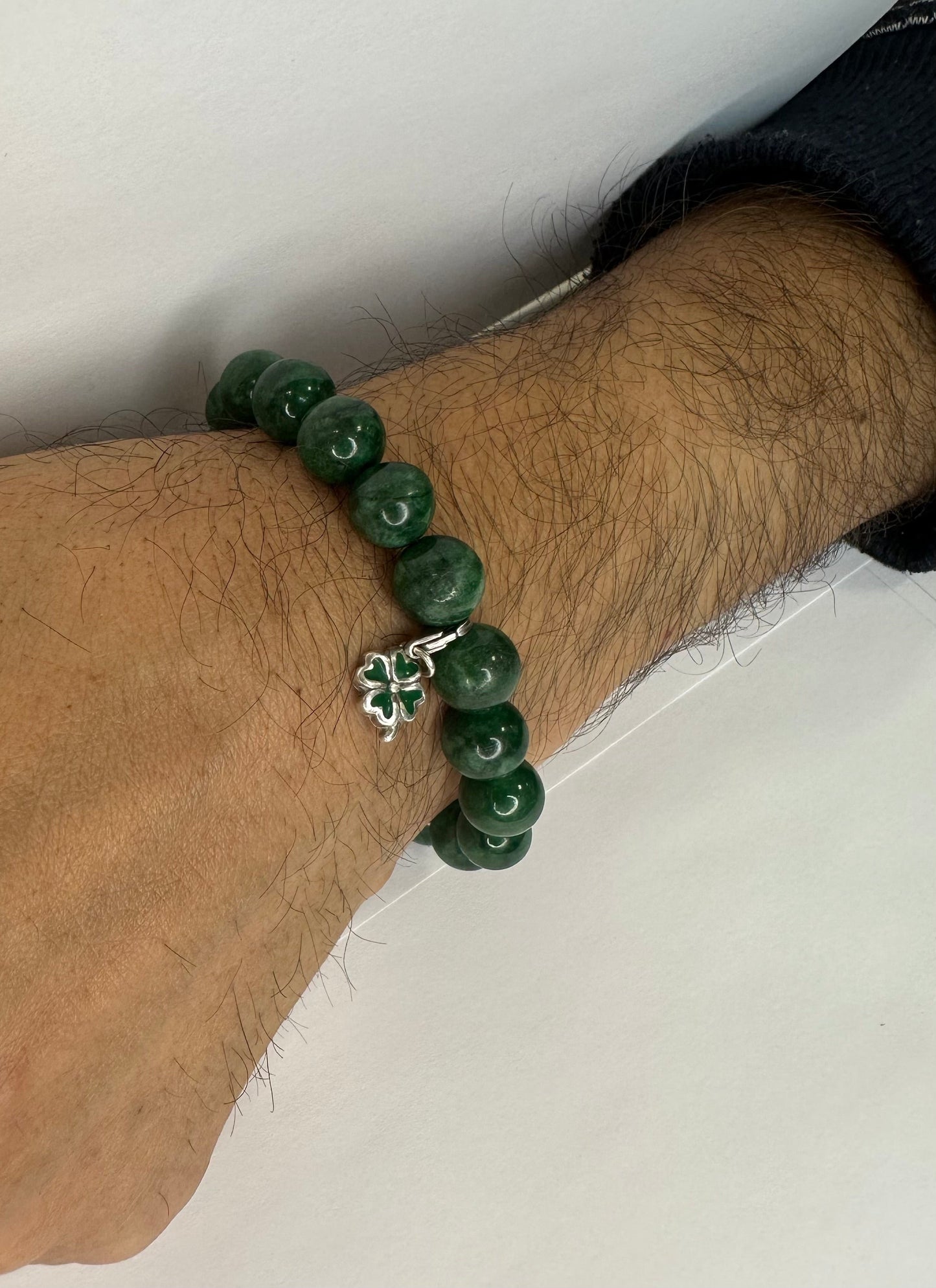 12mm Jade Beaded Bracelet