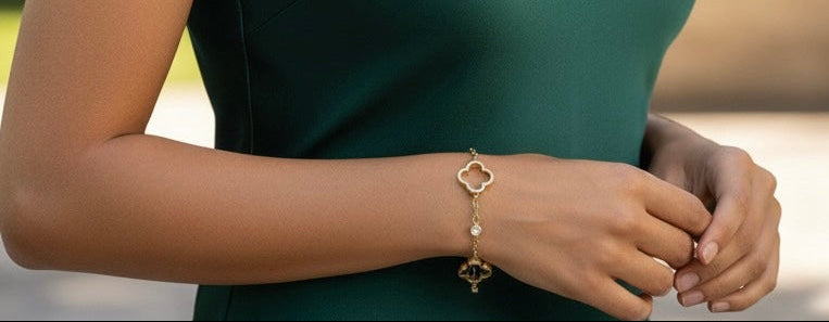 Italgem Clover Cz Bracelet