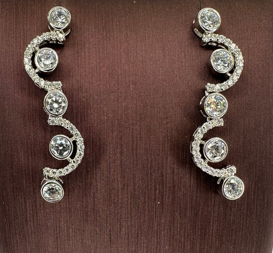 Sterling Silver Wavy Earring