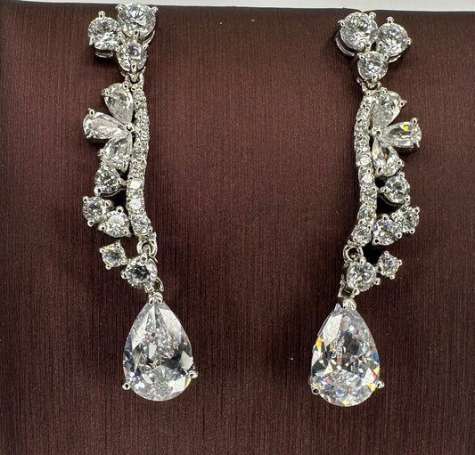 Sterling Silver Fancy Drop Earring