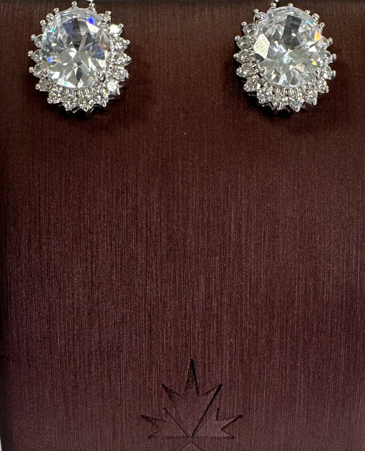 Sterling Silver Oval Stud
