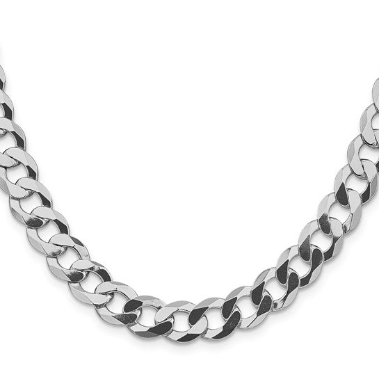 (9.5mm) Sterling Silver Curb Chain  20-30 inches