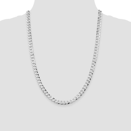 (6.7mm) Sterling Silver Curb Chain 18-30 inches