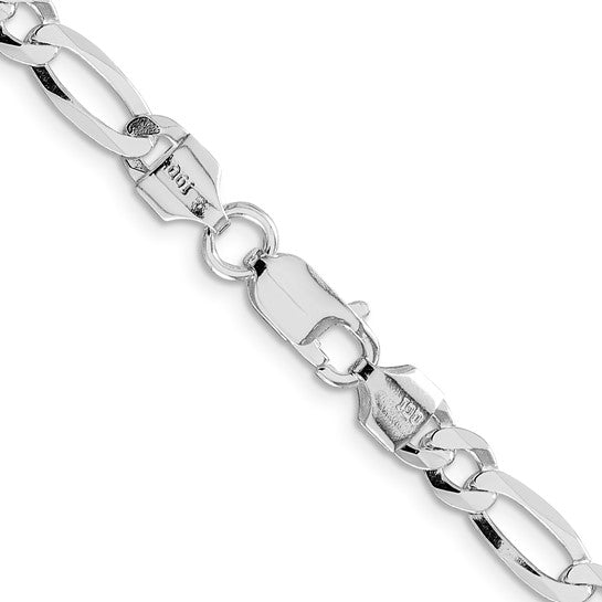 (5.4mm) Sterling Silver Figaro Chain 16-30 inches