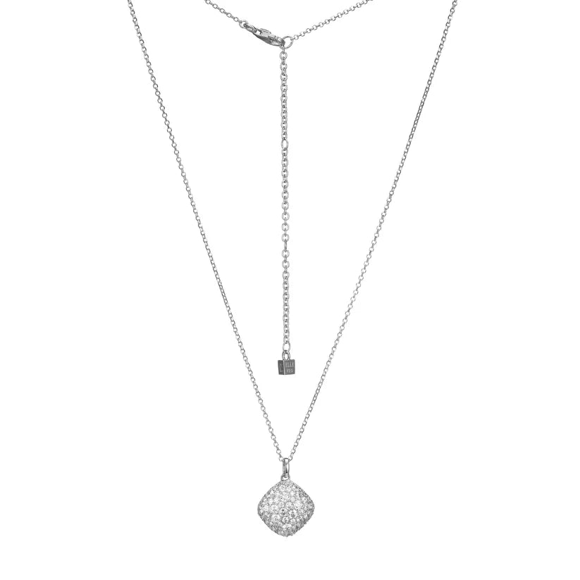 Elle Sterling Silver Glimmer Diamond Shape Necklace