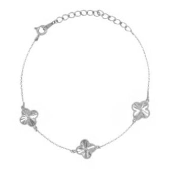 Sterling Silver Designer Clover Bracelet