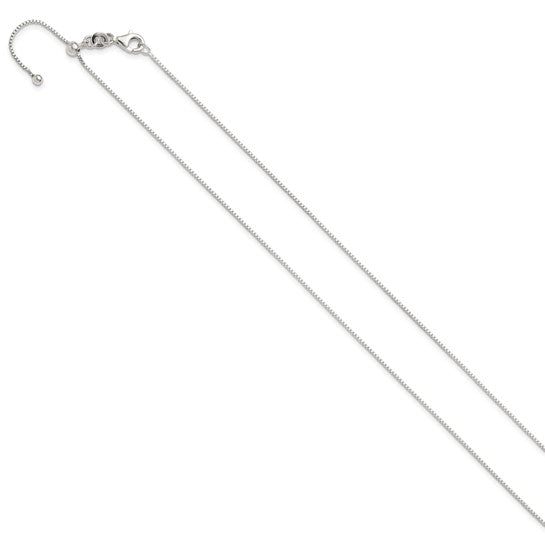 (1.5mm)Sterling Silver Adjustable Box Chain