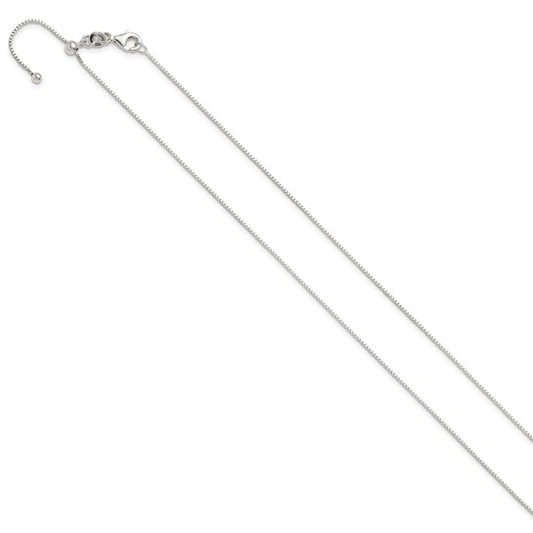 (1.5mm)Sterling Silver Adjustable Box Chain