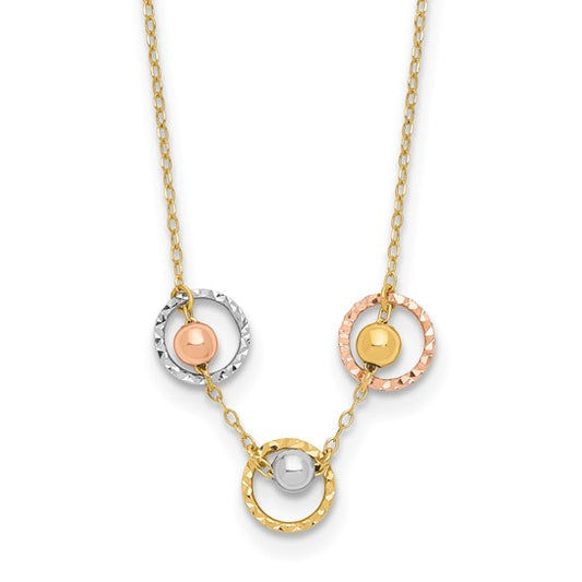 14K Three Tone Gold Necklace