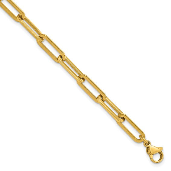 Gold Plating Sterling Silver Paperclip Chain (16-36 inches)