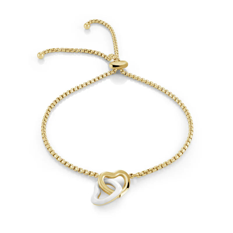 Italgem Enamel Double Heart Bracelet