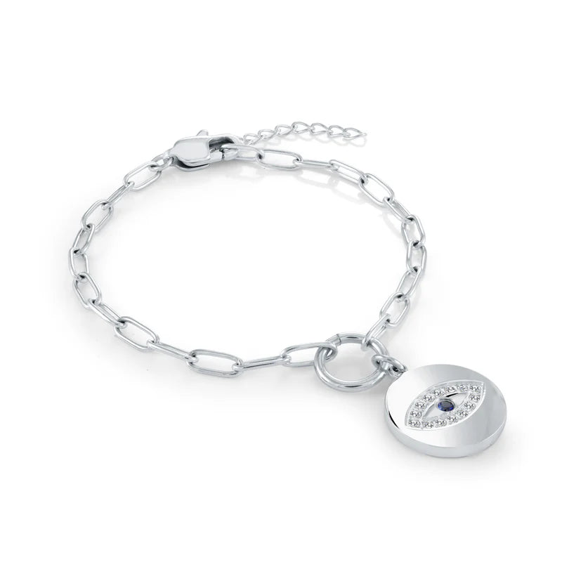 Italgem Evil Eye Charm Cz Adjustable Bracelet