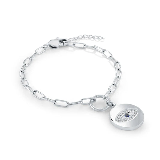 Italgem Evil Eye Charm Cz Adjustable Bracelet