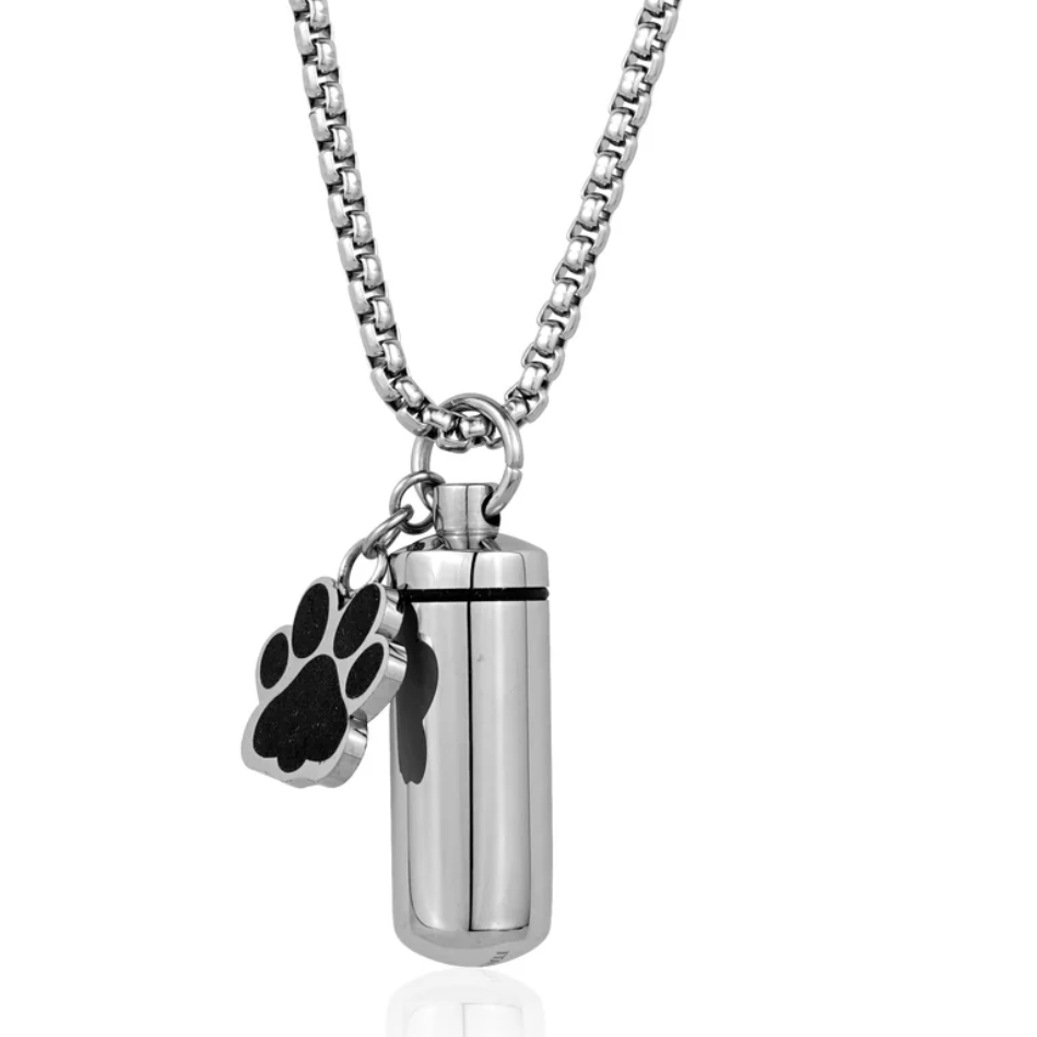 Italgem Stainless Steel Animal Paw Urn Necklace