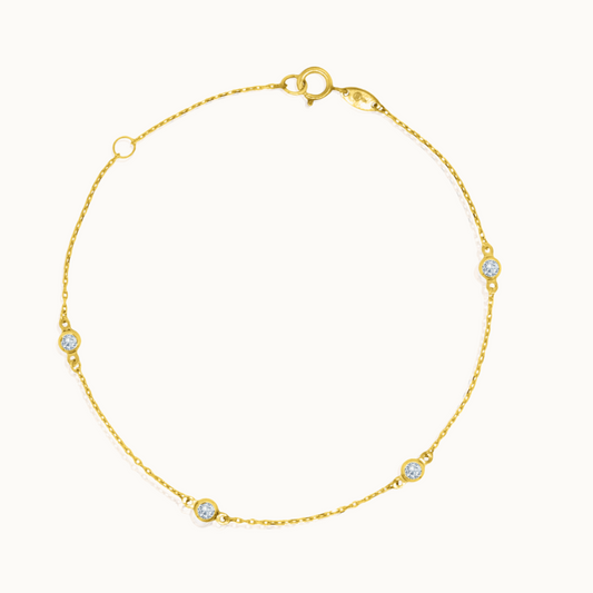 10K Yellow Gold Cubic Zirconia Bracelet