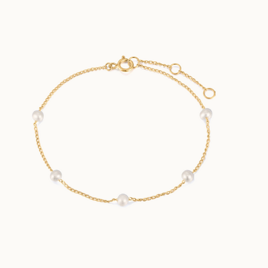 10K Yellow Gold Pearl Bracelet