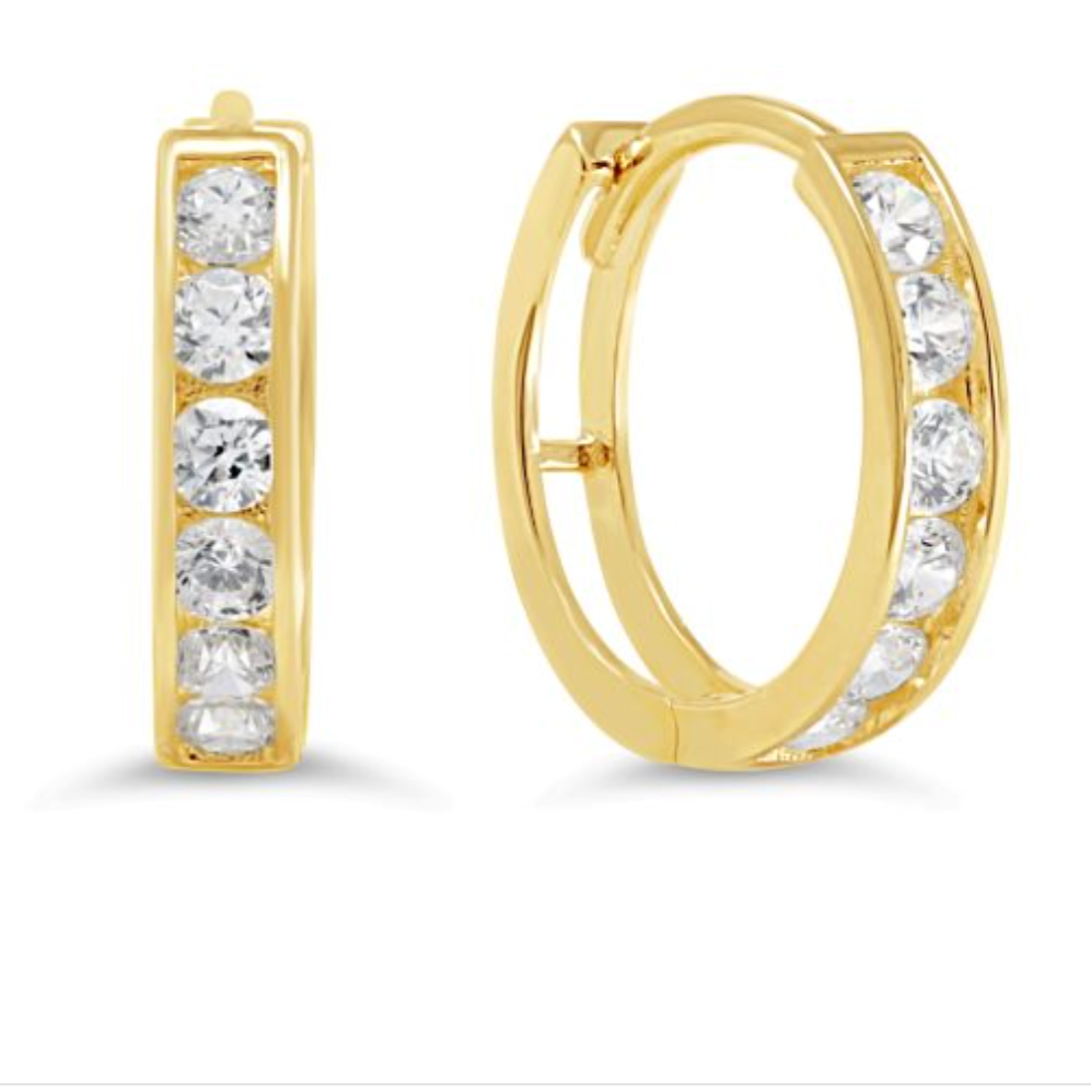 (16mm) Yellowgold Cz Huggies