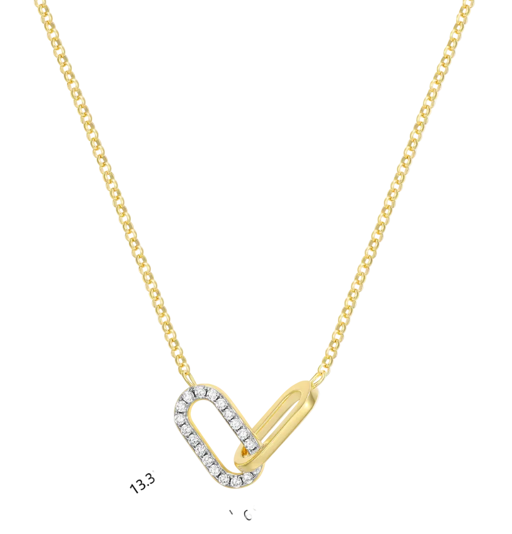 M by Monte Luna Sterling Silver Lab Grown Diamond PaperClip Necklace