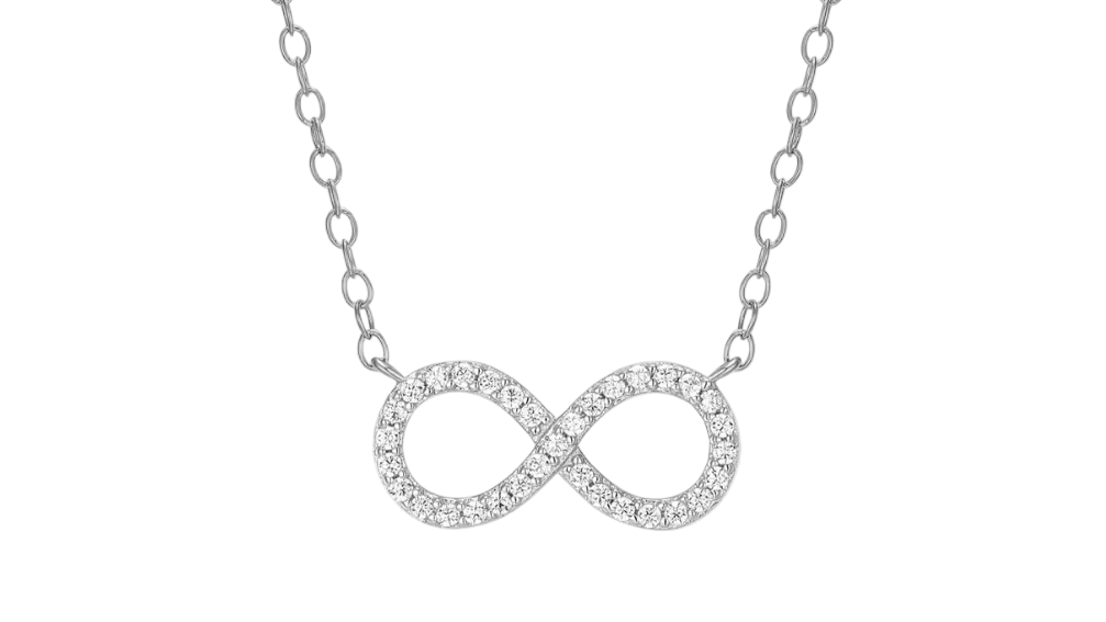 M by Monte Luna Sterling Silver Infinity Lab Grown Diamond Necklace