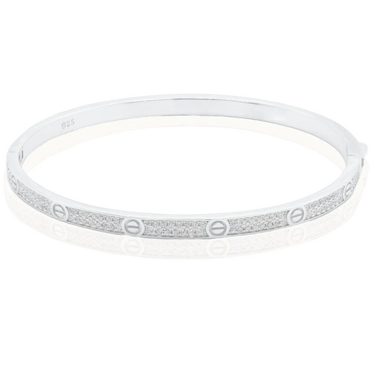 Sterling Silver Cz Bangle