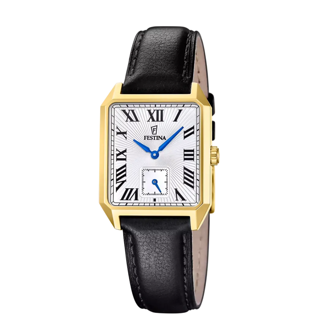 FESTINA MEN'S BLACK LEATHER  WATCH F20780/1
