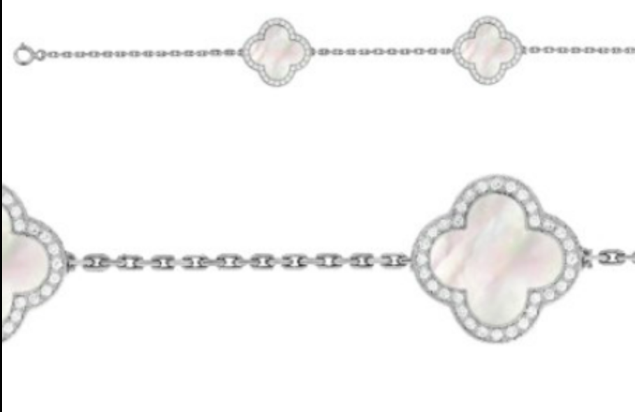 Sterling Silver Designer Clover Bracelet