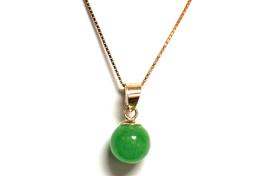 14k Jade Ball Pendant