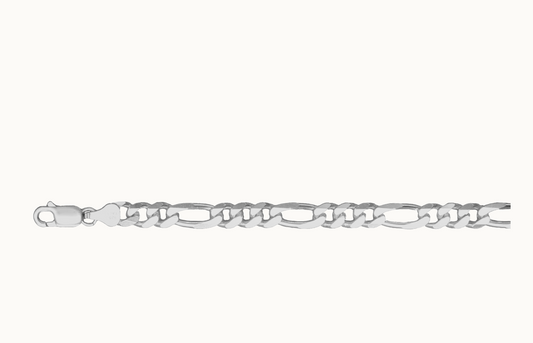 (6.8mm) Sterling Silver Figaro Chain 7-30 inches