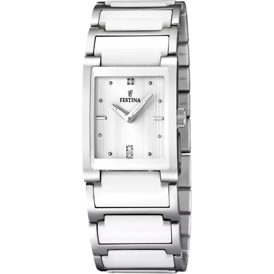 FESTINA CERAMIC SILVER STEEL STRAP  WOMEN'S  WATCH F16536/1