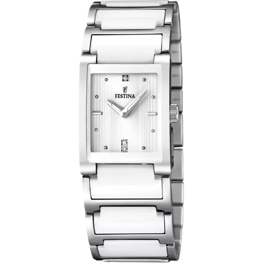 FESTINA CERAMIC SILVER STEEL STRAP  WOMEN'S  WATCH F16536/1