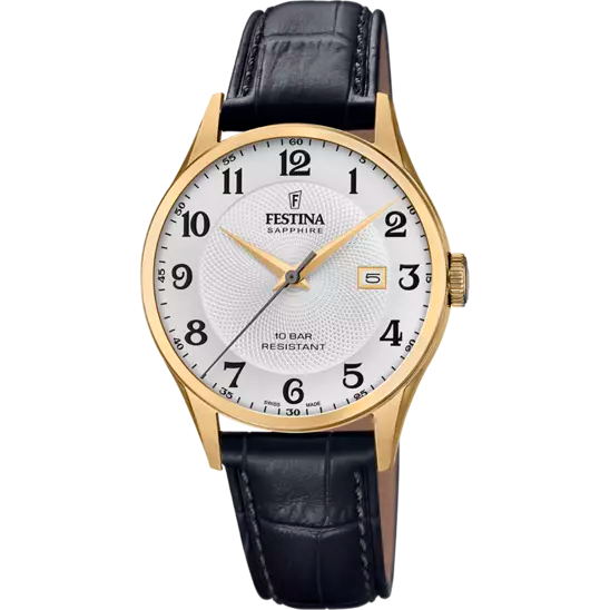 FESTINA SWISS MADE MEN'S LEATHER  WATCH F20010/1