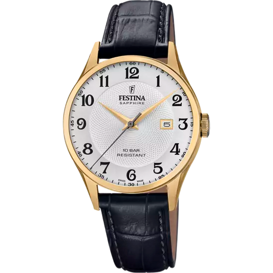 FESTINA SWISS MADE MEN'S LEATHER  WATCH F20010/1