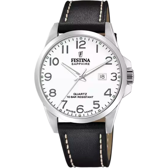 FESTINA BLACK LEATHER MEN'S WATCH F20025/1