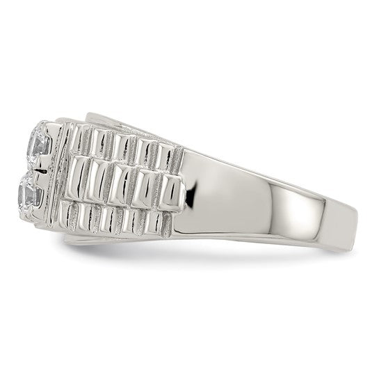 Men's Sterling Silver Fancy Cubic Zirconia Ring