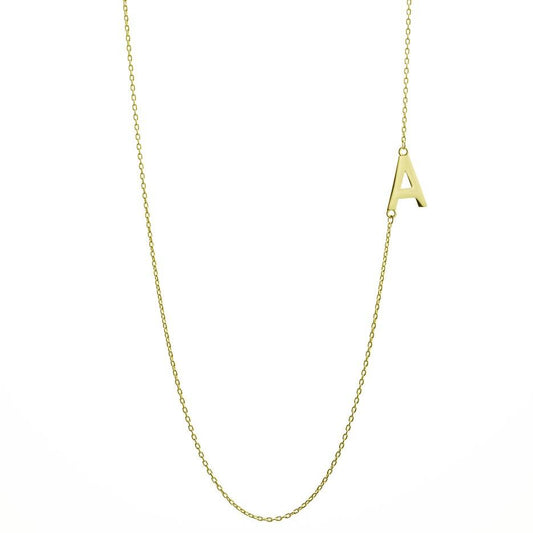 Yellow Gold Initial Necklace