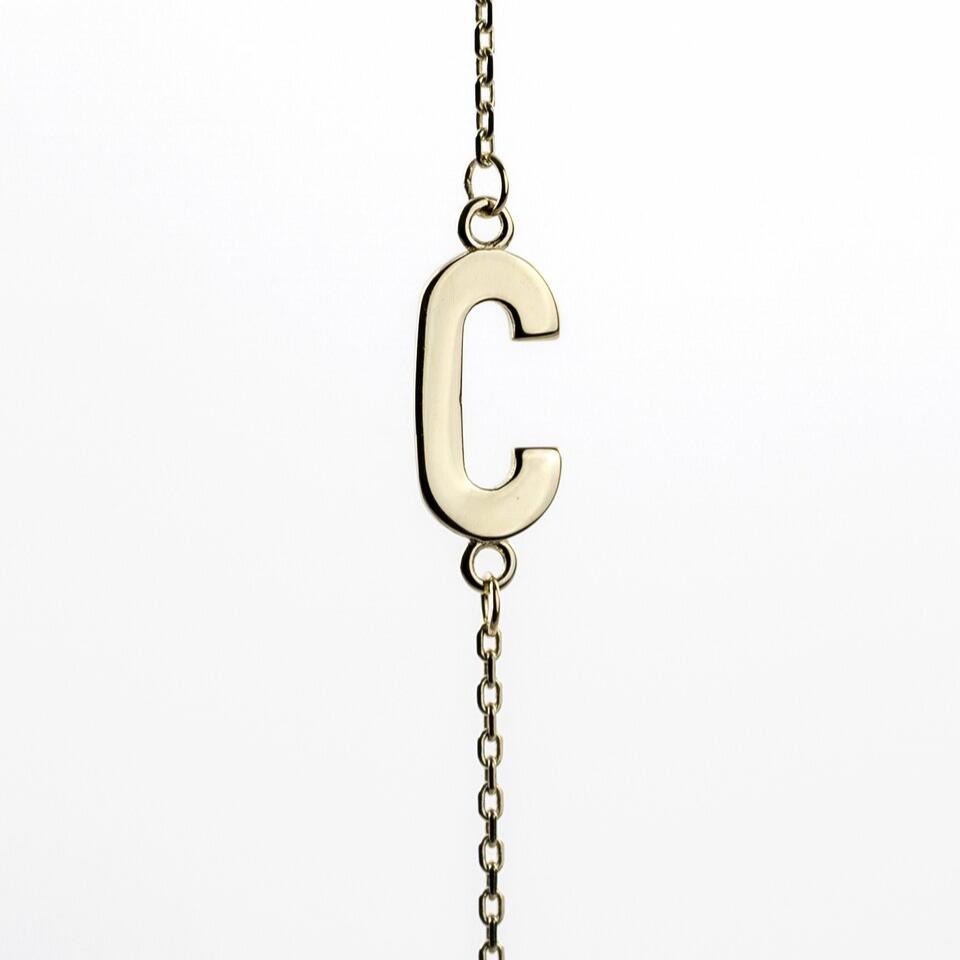 Yellow Gold Initial Necklace