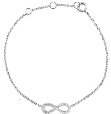 Sterling Silver Sideway Infinity Bracelet