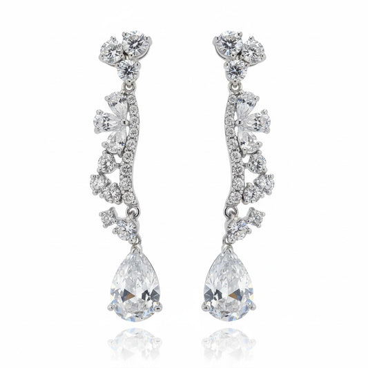 Sterling Silver Fancy Drop Earring