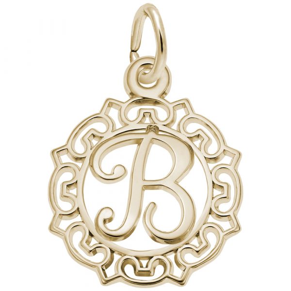 Rembrandt Charms Ornate Script Initial B Charm