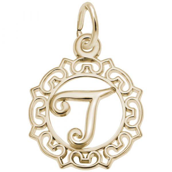 Rembrandt Charms Script Initial T Charm