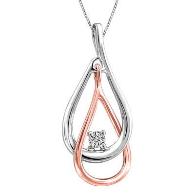 (0.64ct) 10K Rose and White Gold Canadian Diamond Pendant