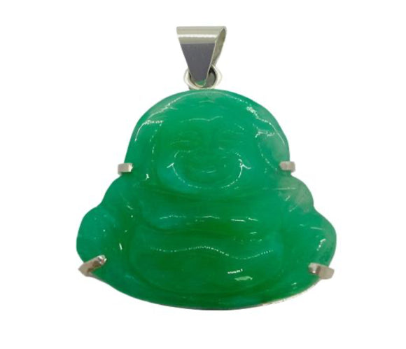 Sterling Silver Jade Buddha Pendant