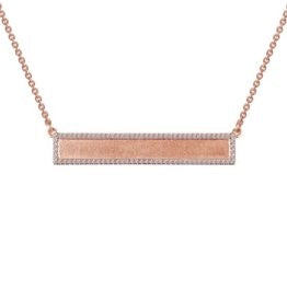 Rosegold CZ Bar Necklace